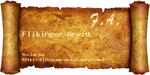 Flikinger Arvid névjegykártya